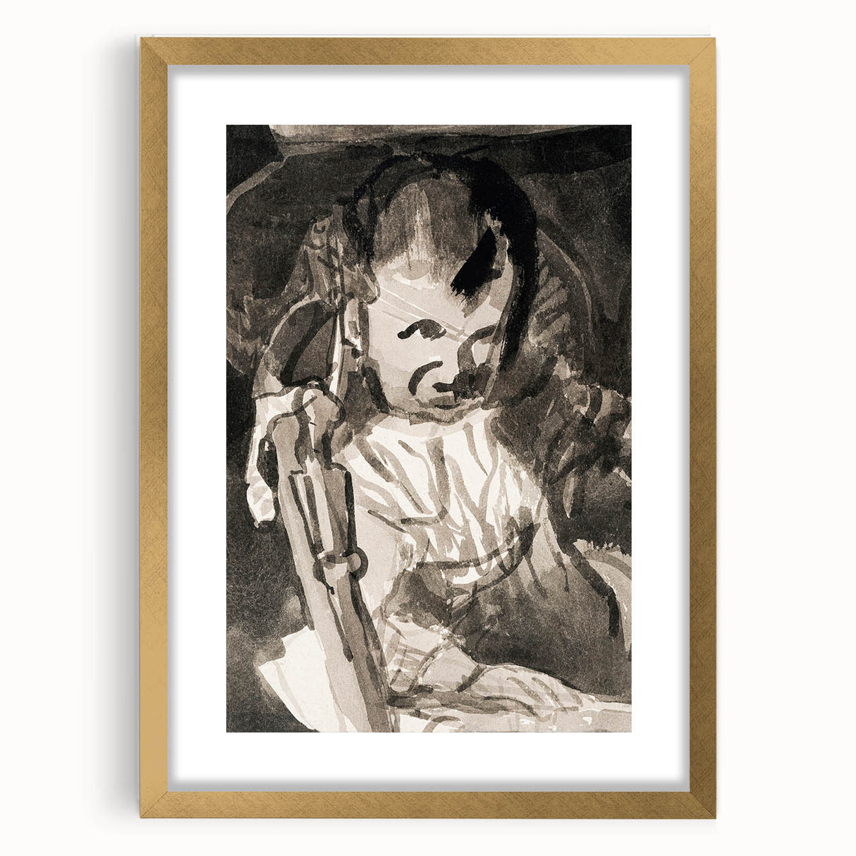 Modern Monochrome Sketch - Paul Klee-Inspired Abstract Wall Art