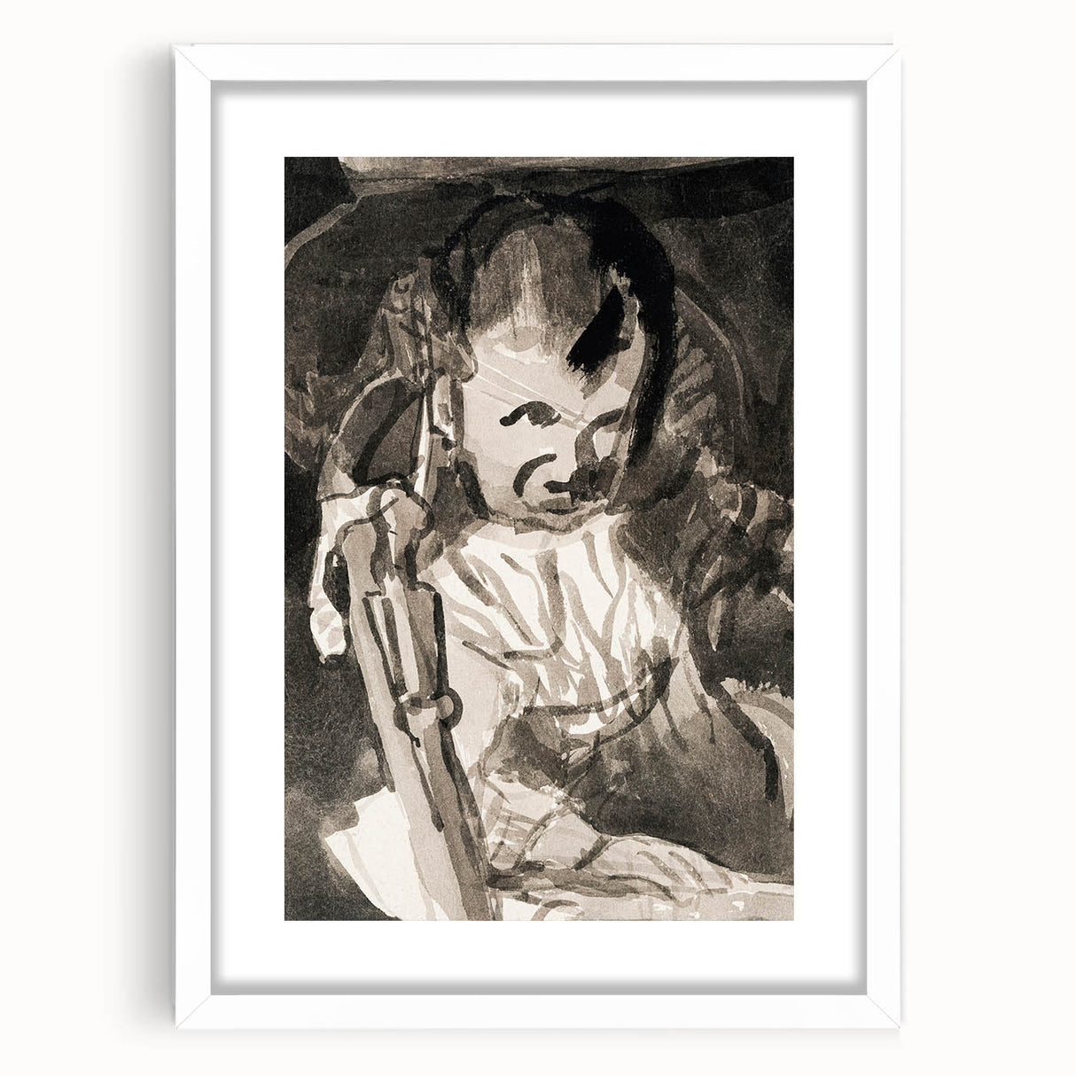 Modern Monochrome Sketch - Paul Klee-Inspired Abstract Wall Art