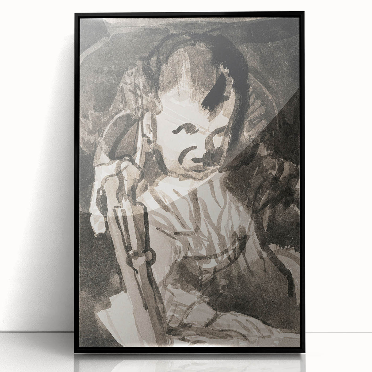 Modern Monochrome Sketch - Paul Klee-Inspired Abstract Wall Art