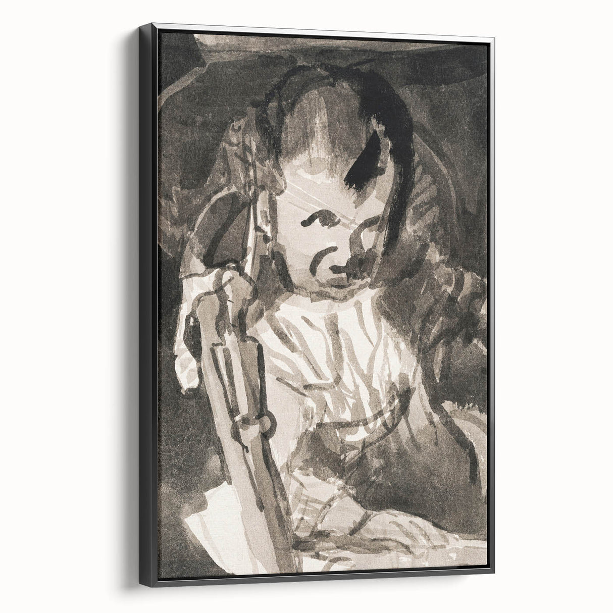 Modern Monochrome Sketch - Paul Klee-Inspired Abstract Wall Art