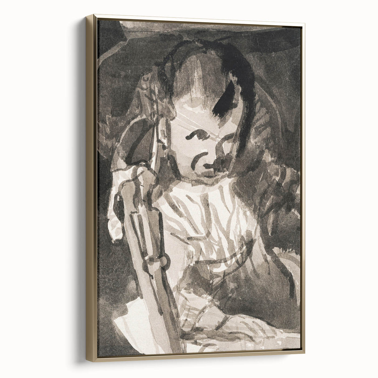 Modern Monochrome Sketch - Paul Klee-Inspired Abstract Wall Art