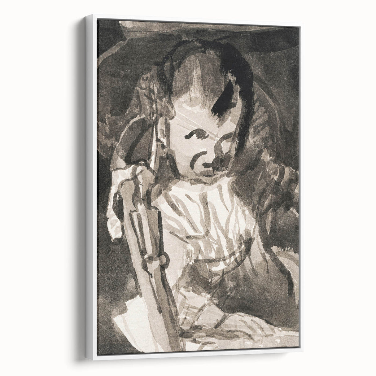 Modern Monochrome Sketch - Paul Klee-Inspired Abstract Wall Art