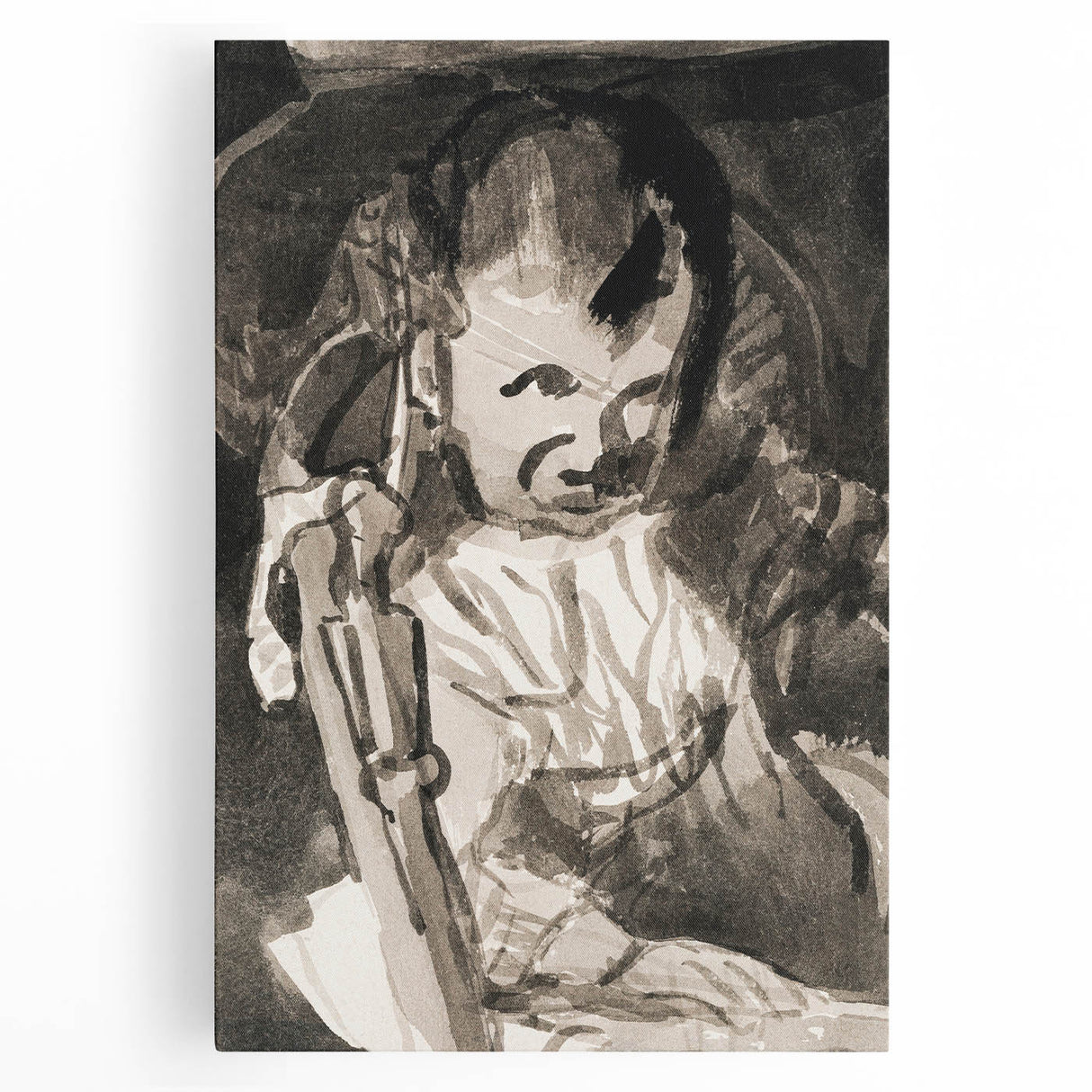 Modern Monochrome Sketch - Paul Klee-Inspired Abstract Wall Art