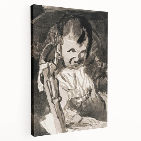 Modern Monochrome Sketch - Paul Klee-Inspired Abstract Wall Art