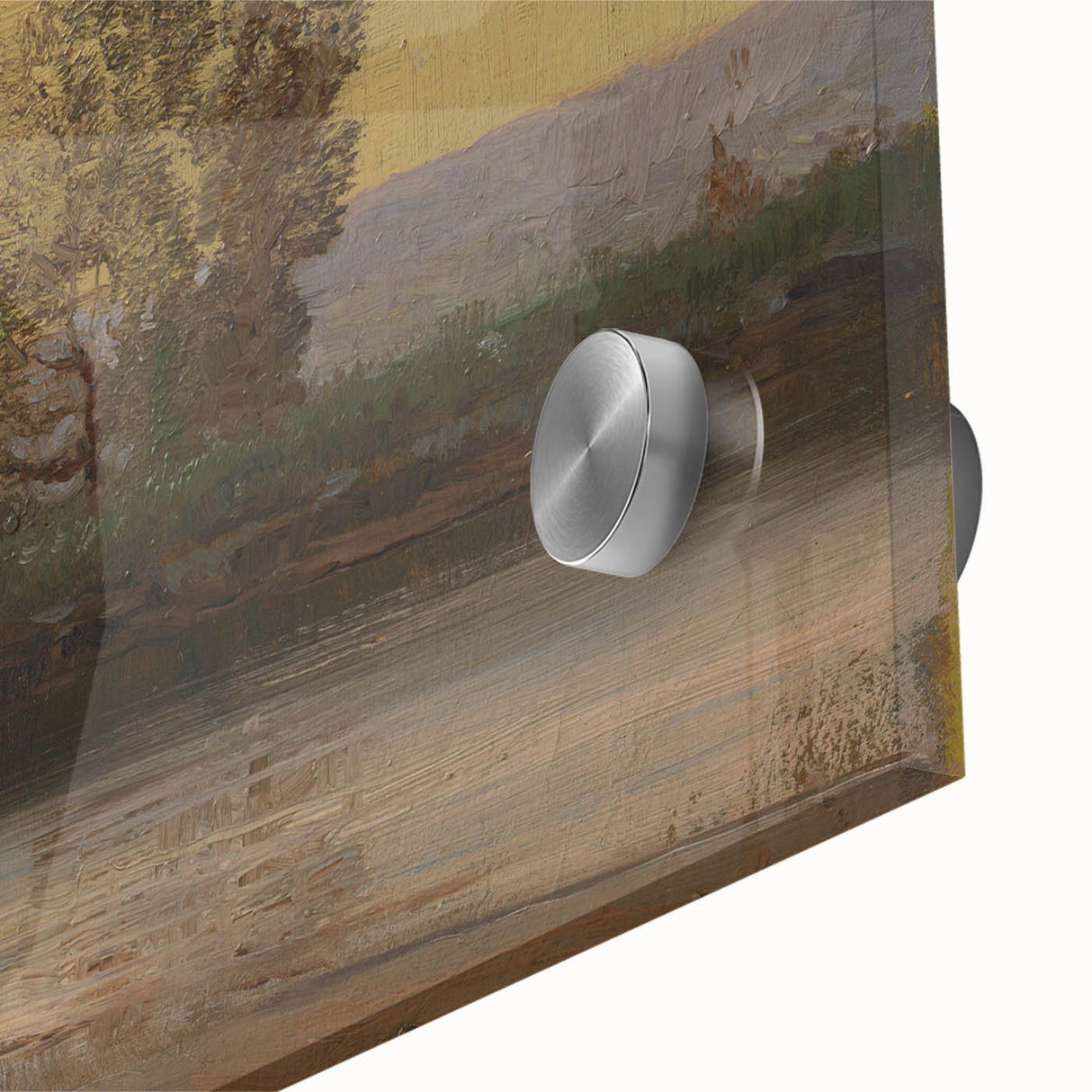 Modern Wall Art: Serene Twilight Landscape with Trees and River Scene