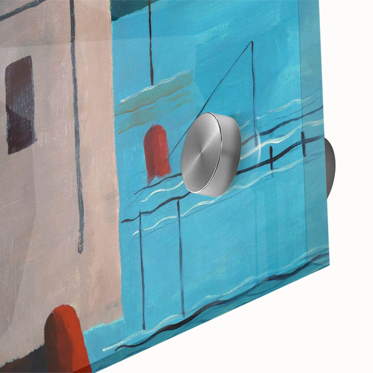 Modern Wall Art: Abstract Waterfront Scene with Bold Minimalist Style