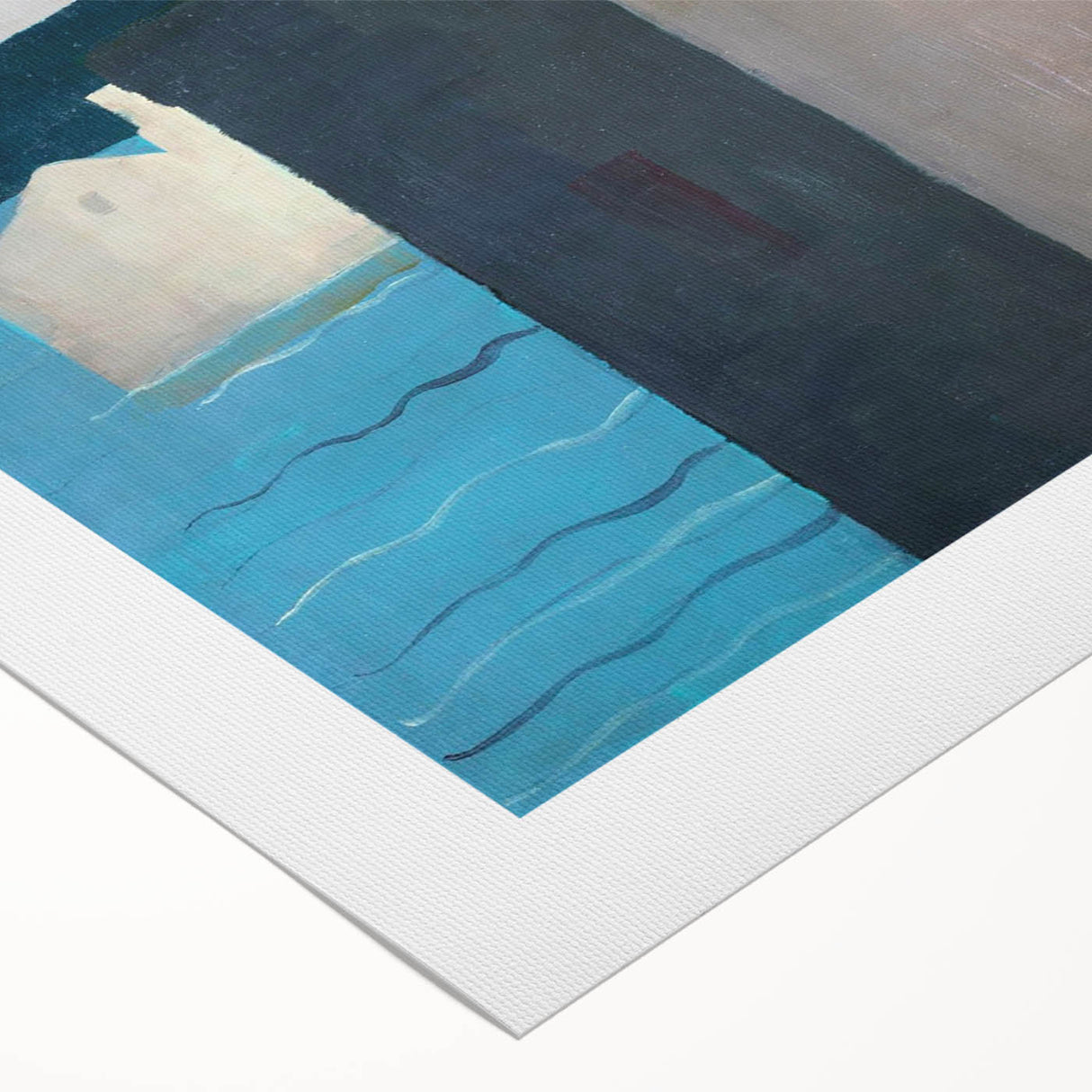Modern Wall Art: Abstract Waterfront Scene with Bold Minimalist Style