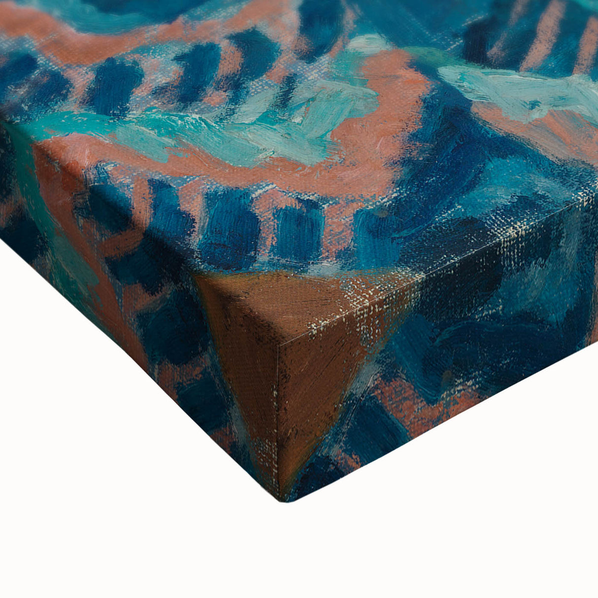 Abstract Still Life - Blue Vase and Textured Cloth Wall Art