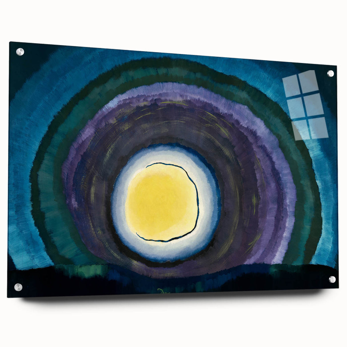 Modern Wall Art: Radiant Abstract Sunrise with Bold Color Layers
