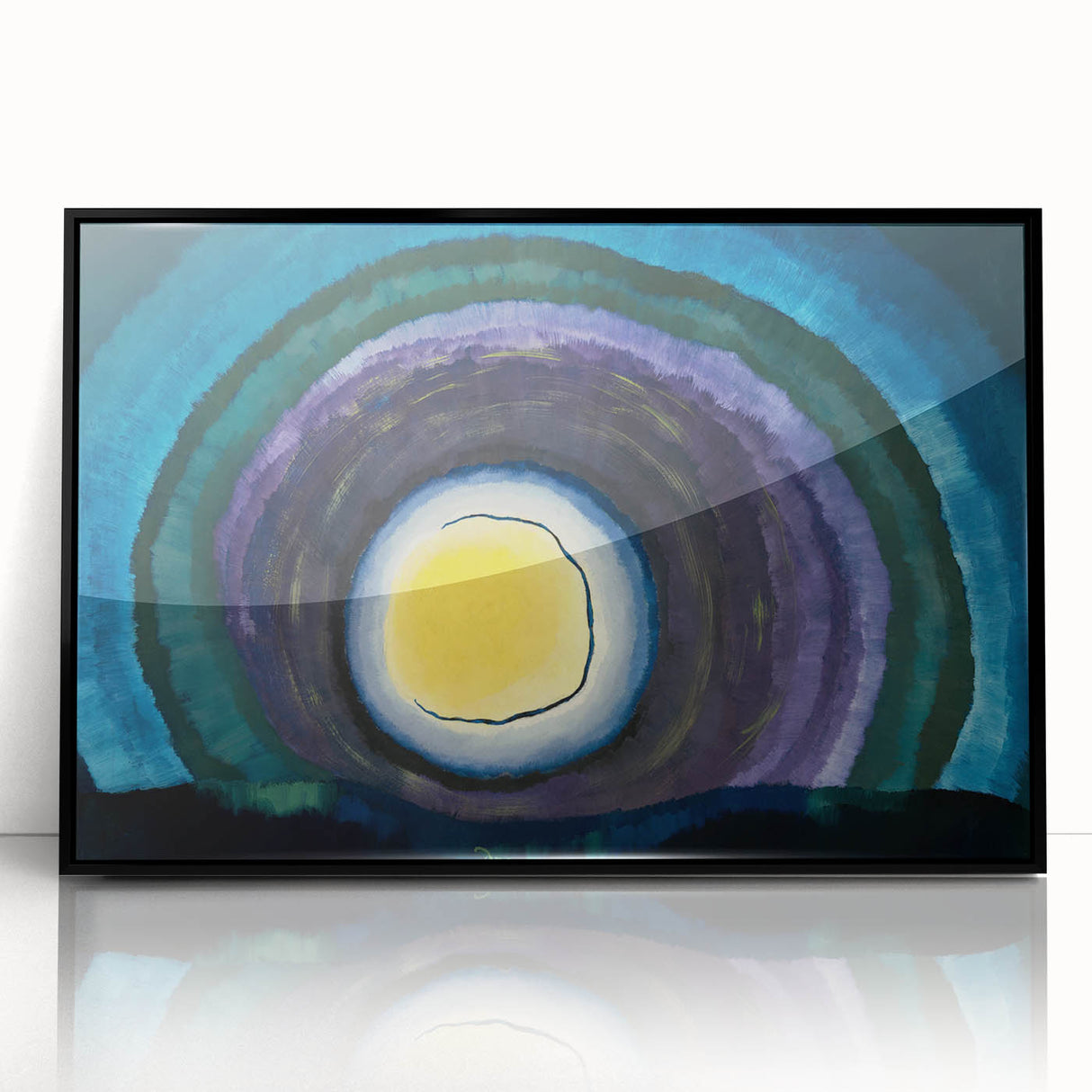 Modern Wall Art: Radiant Abstract Sunrise with Bold Color Layers
