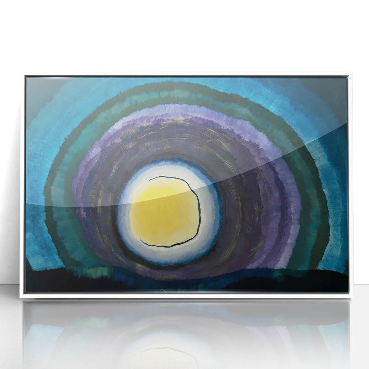 Modern Wall Art: Radiant Abstract Sunrise with Bold Color Layers