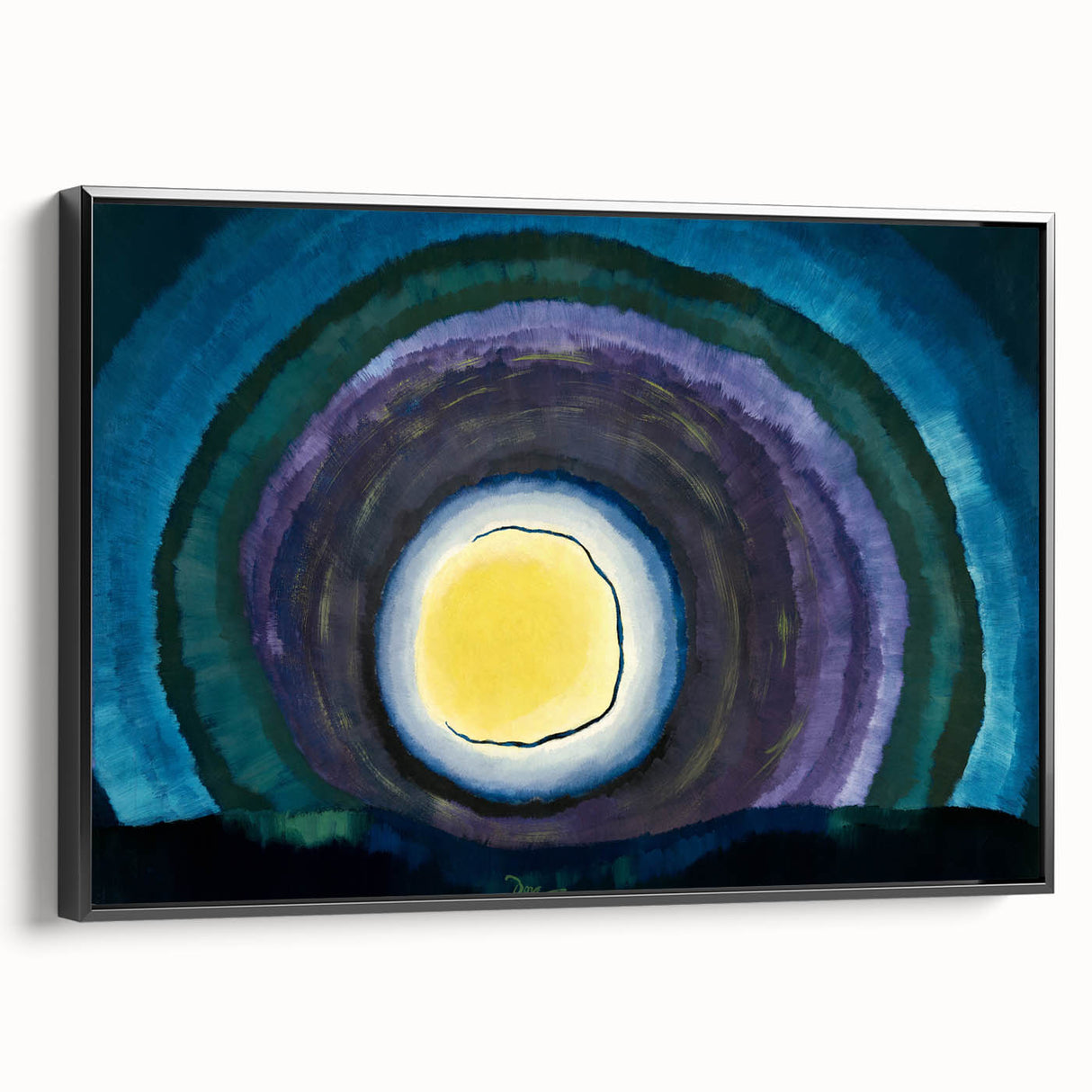 Modern Wall Art: Radiant Abstract Sunrise with Bold Color Layers