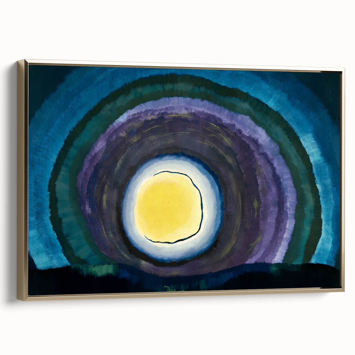 Modern Wall Art: Radiant Abstract Sunrise with Bold Color Layers