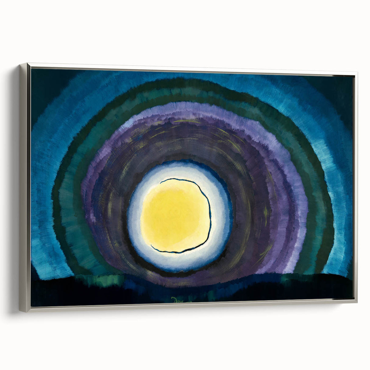 Modern Wall Art: Radiant Abstract Sunrise with Bold Color Layers