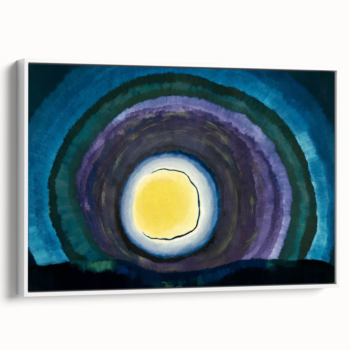 Modern Wall Art: Radiant Abstract Sunrise with Bold Color Layers