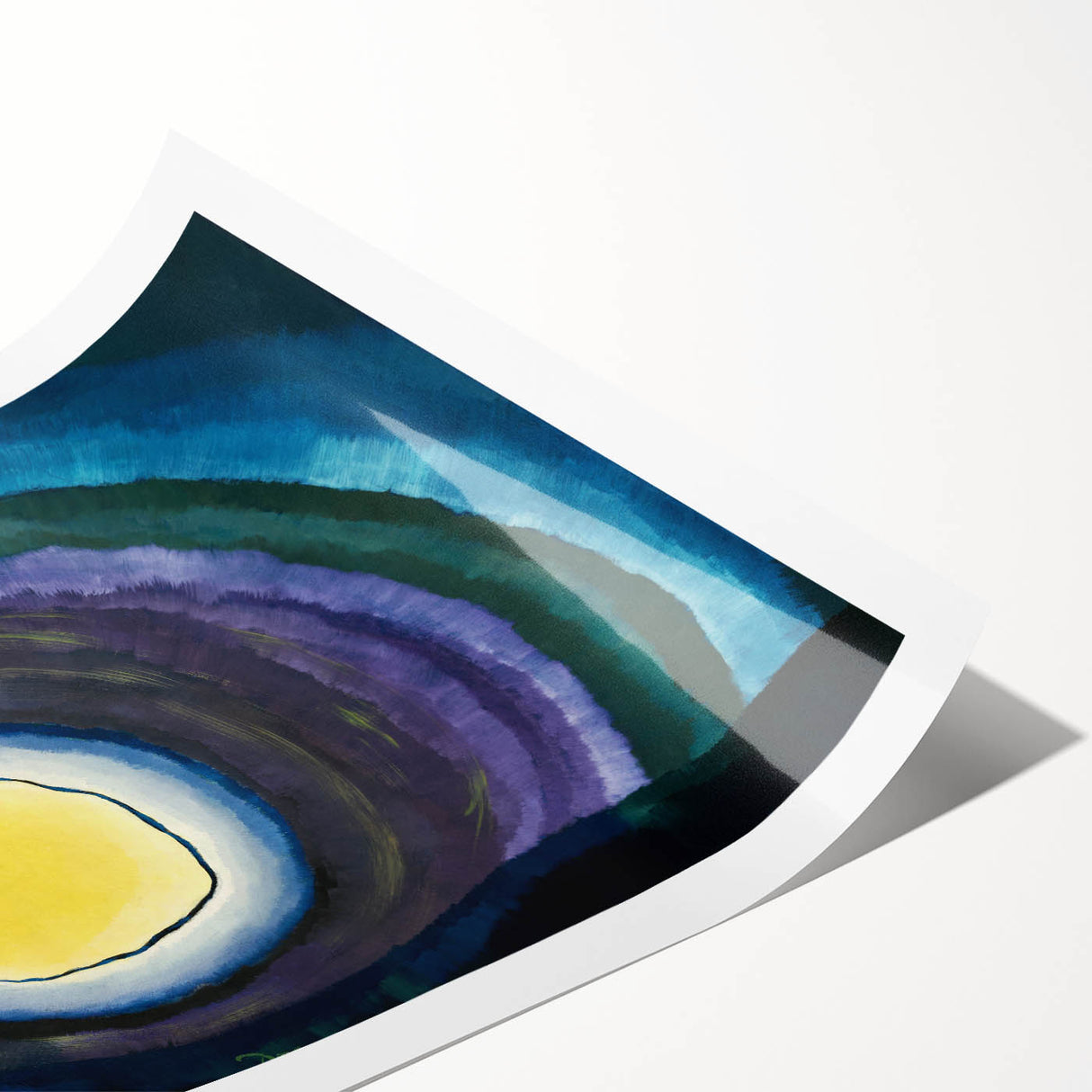 Modern Wall Art: Radiant Abstract Sunrise with Bold Color Layers