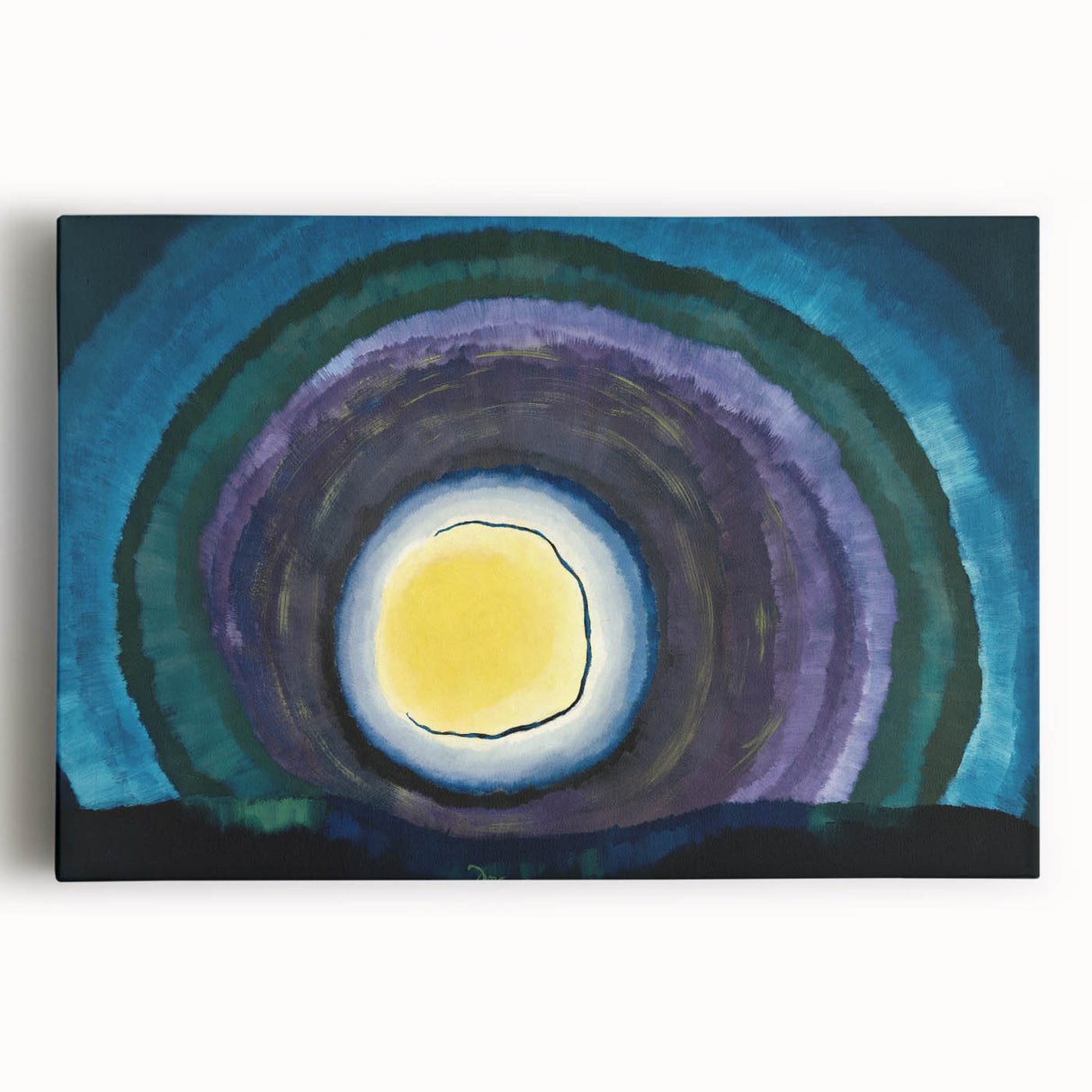 Modern Wall Art: Radiant Abstract Sunrise with Bold Color Layers