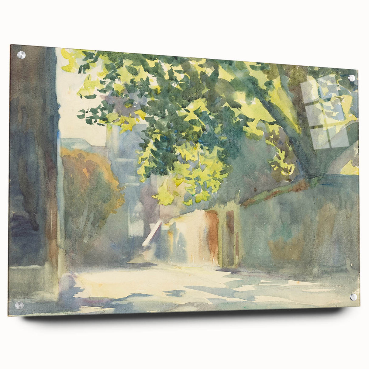 Romanticism Art - Sunlit Wall Under a Tree by John Singer Sargent