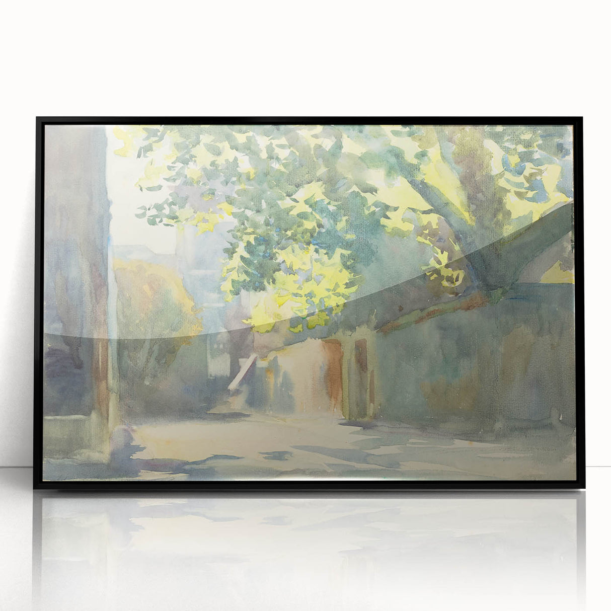 Romanticism Art - Sunlit Wall Under a Tree by John Singer Sargent