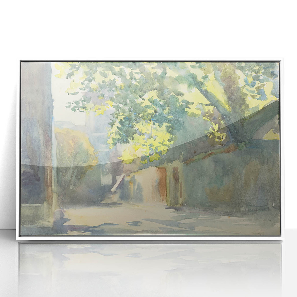 Romanticism Art - Sunlit Wall Under a Tree by John Singer Sargent