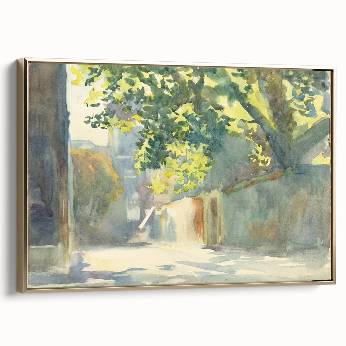 Romanticism Art - Sunlit Wall Under a Tree by John Singer Sargent