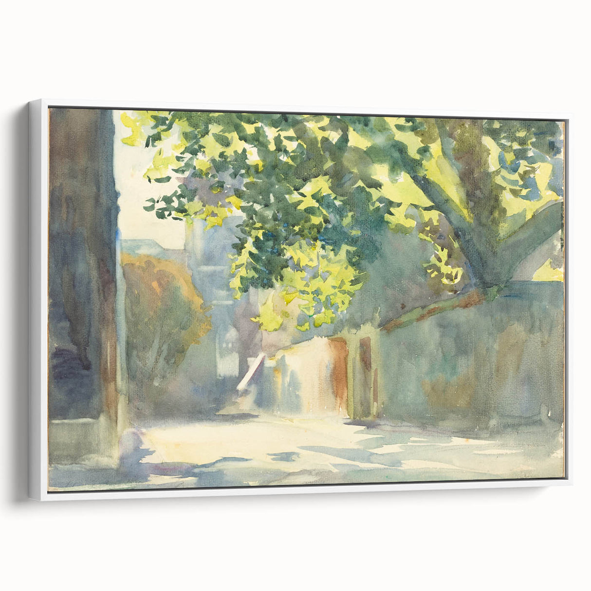 Romanticism Art - Sunlit Wall Under a Tree by John Singer Sargent