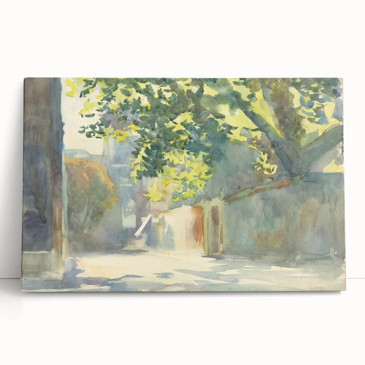 Romanticism Art - Sunlit Wall Under a Tree by John Singer Sargent