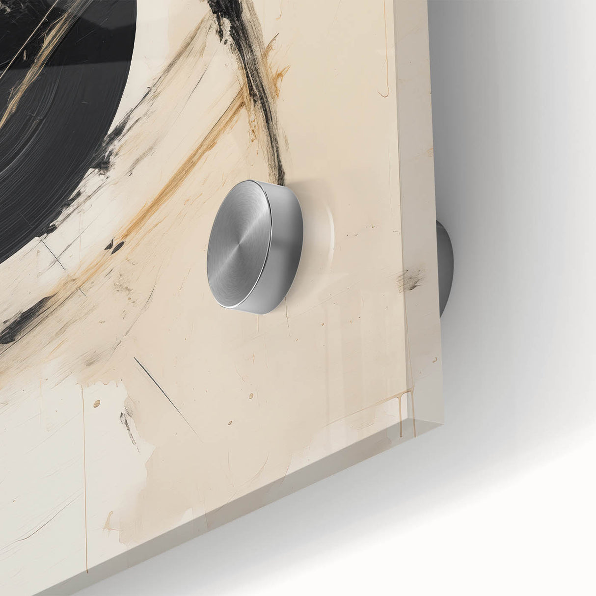 Custom Dining Room Wall Decor – Abstract Black & Beige Canvas