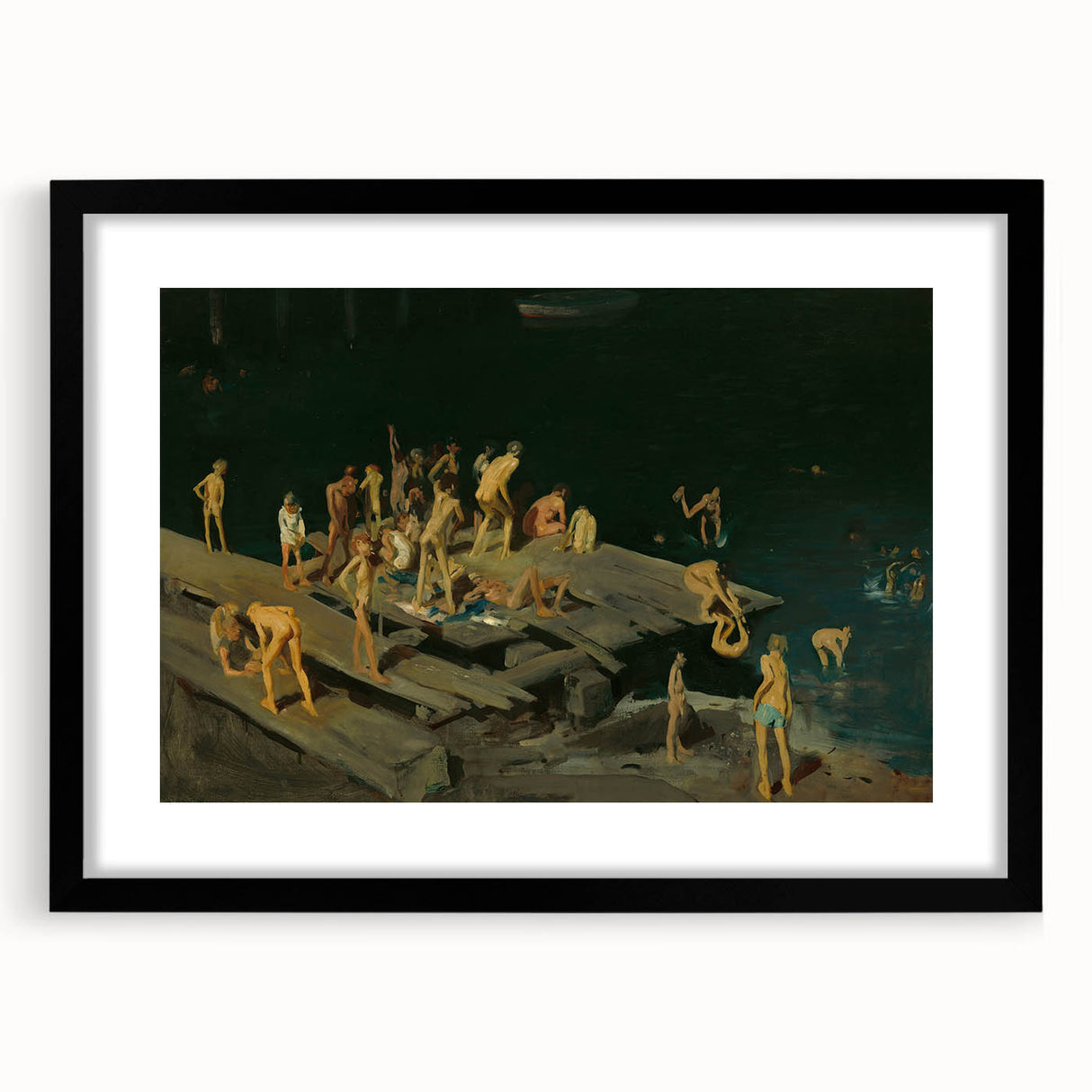 Modern Wall Art: Dynamic Scene of Children by the Waterfront