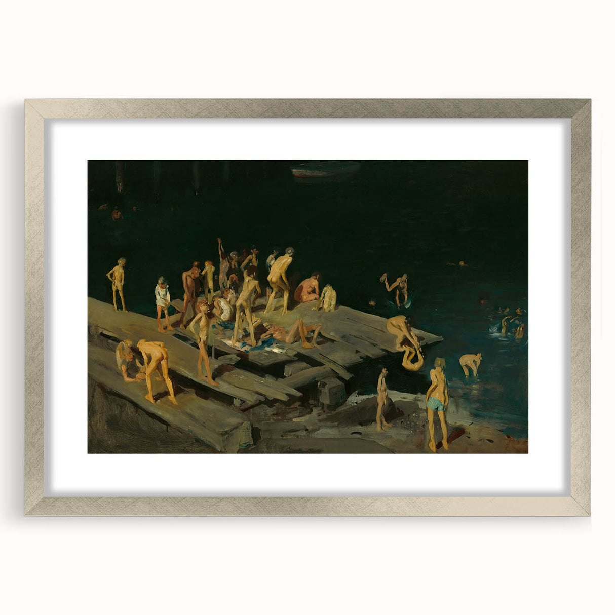 Modern Wall Art: Dynamic Scene of Children by the Waterfront