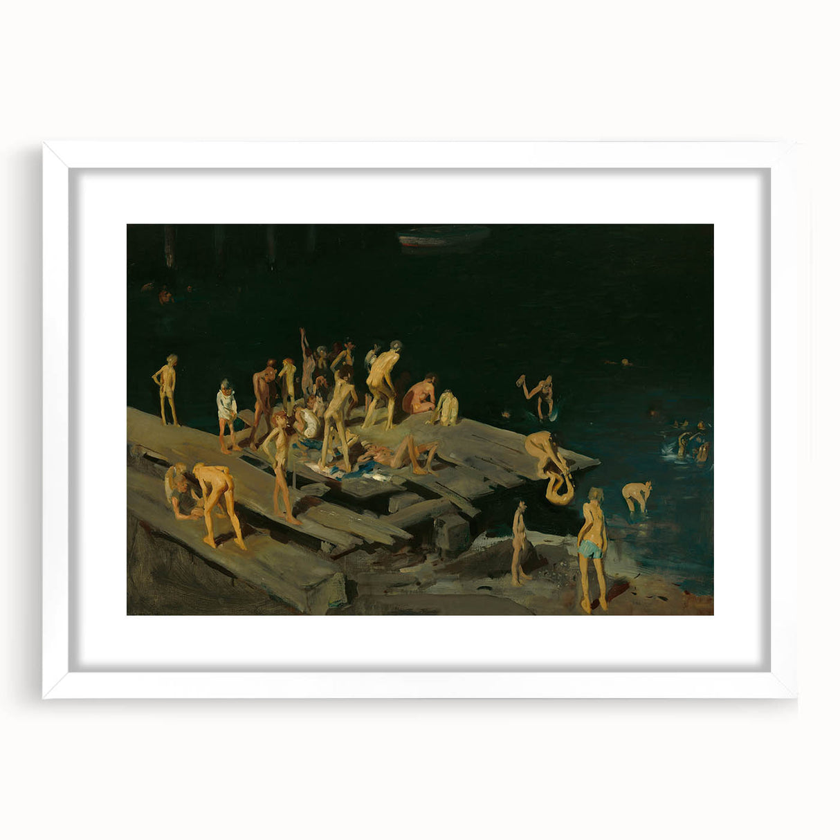 Modern Wall Art: Dynamic Scene of Children by the Waterfront
