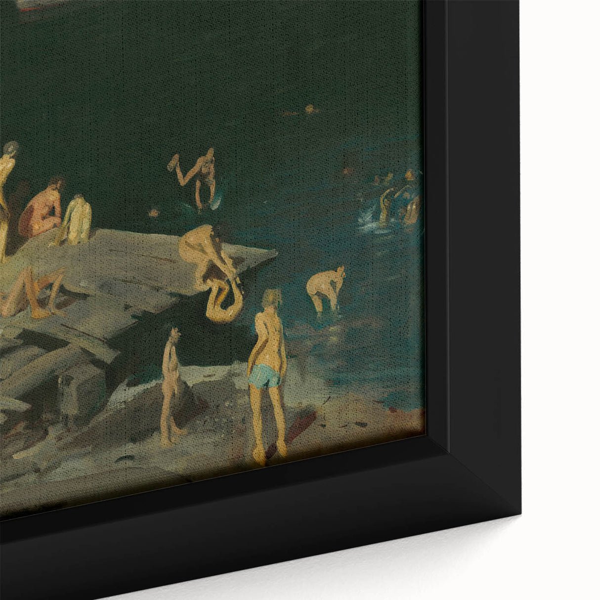 Modern Wall Art: Dynamic Scene of Children by the Waterfront