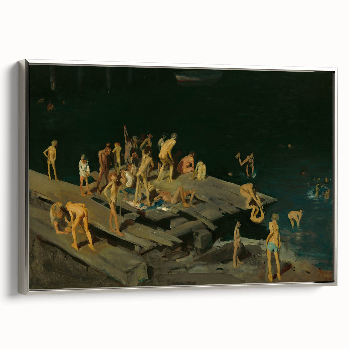 Modern Wall Art: Dynamic Scene of Children by the Waterfront