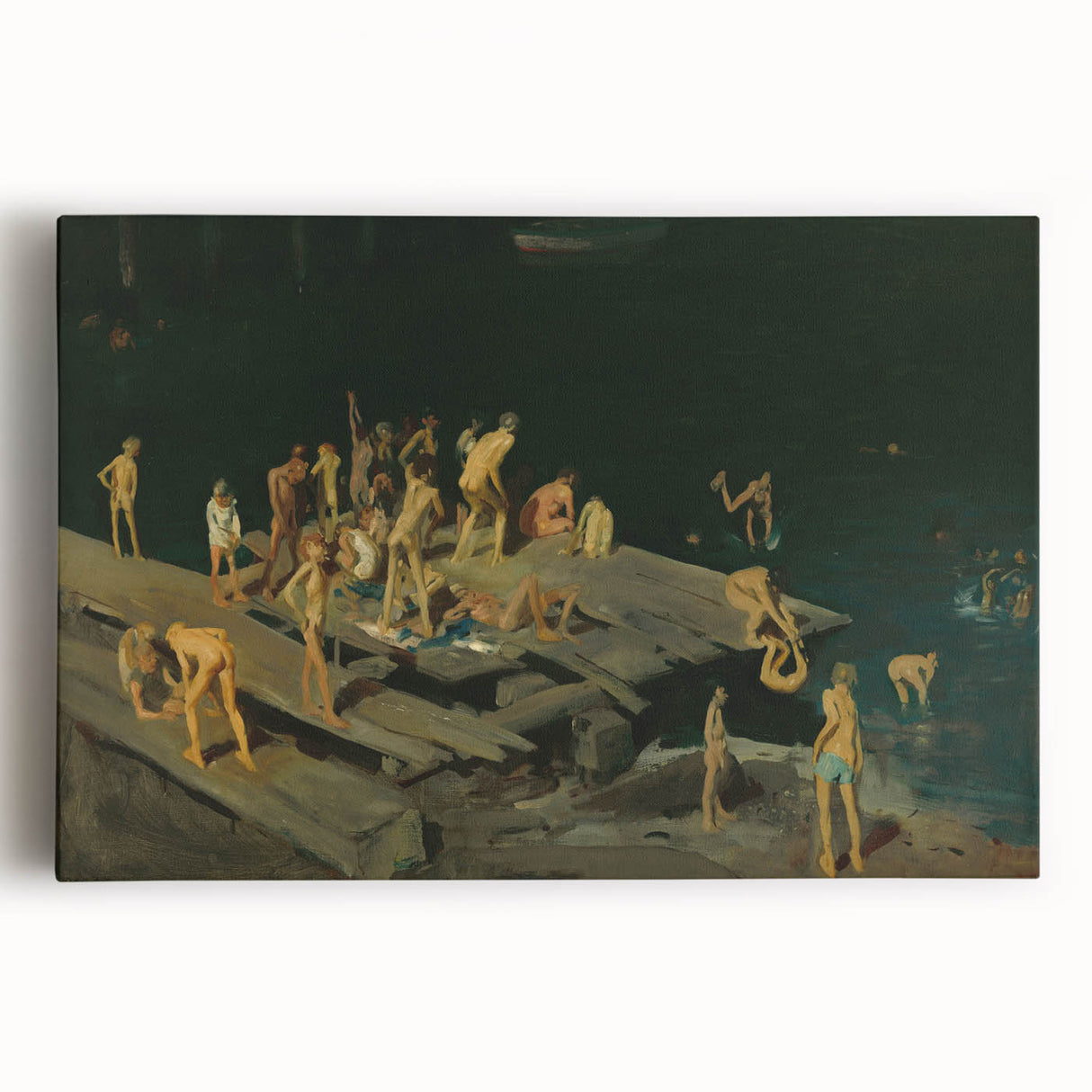 Modern Wall Art: Dynamic Scene of Children by the Waterfront