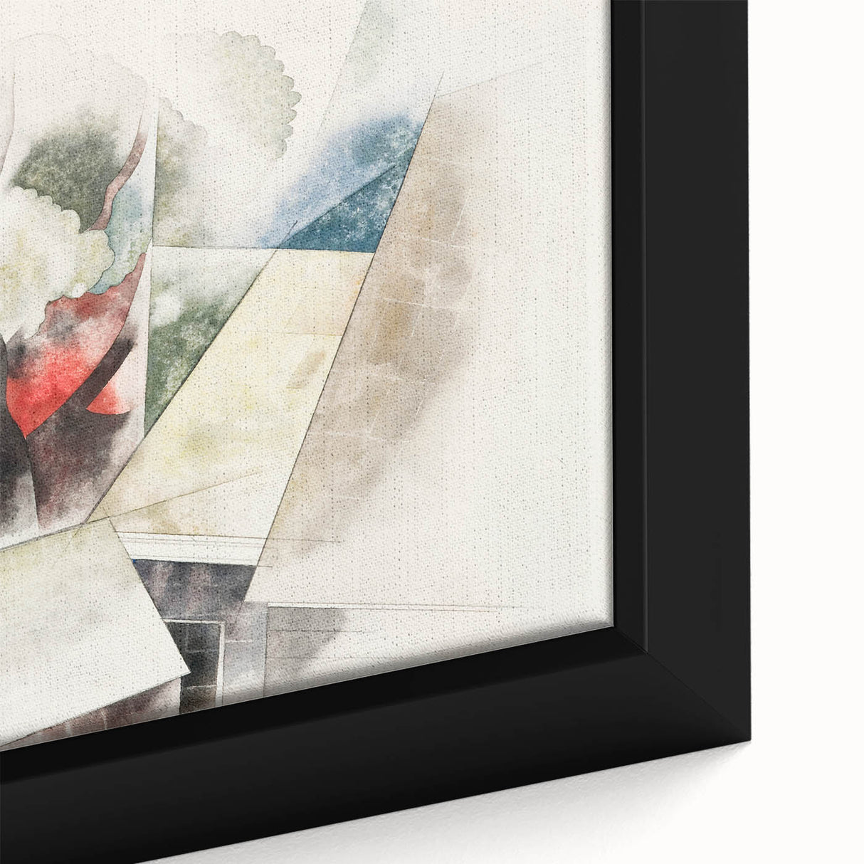 Modern Wall Art: Abstract Rooftops and Trees with Geometric Flair