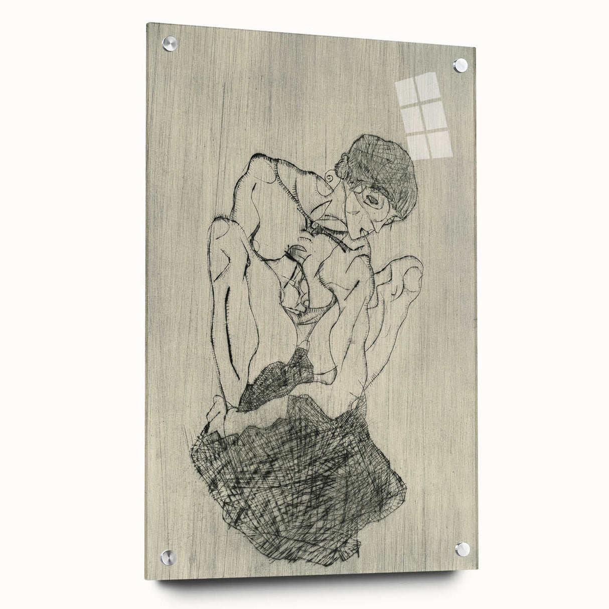 Modern Figurative Sketch - Egon Schiele's Abstract Line Art Print