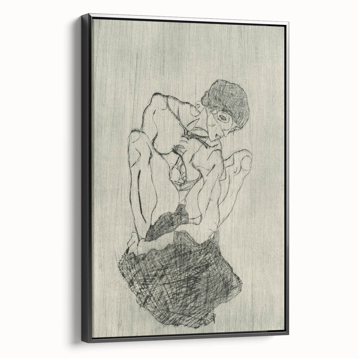 Modern Figurative Sketch - Egon Schiele's Abstract Line Art Print