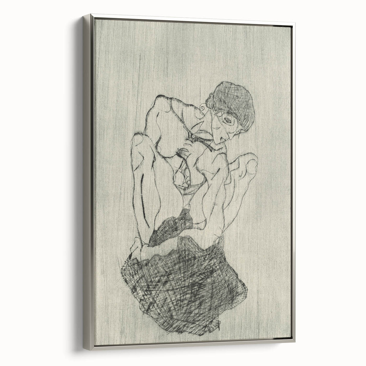 Modern Figurative Sketch - Egon Schiele's Abstract Line Art Print