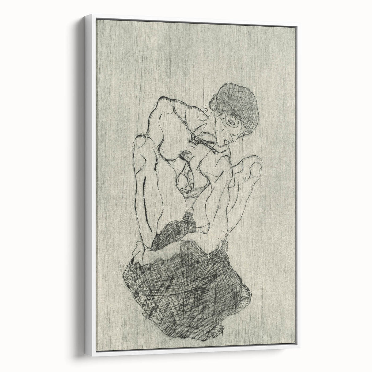 Modern Figurative Sketch - Egon Schiele's Abstract Line Art Print