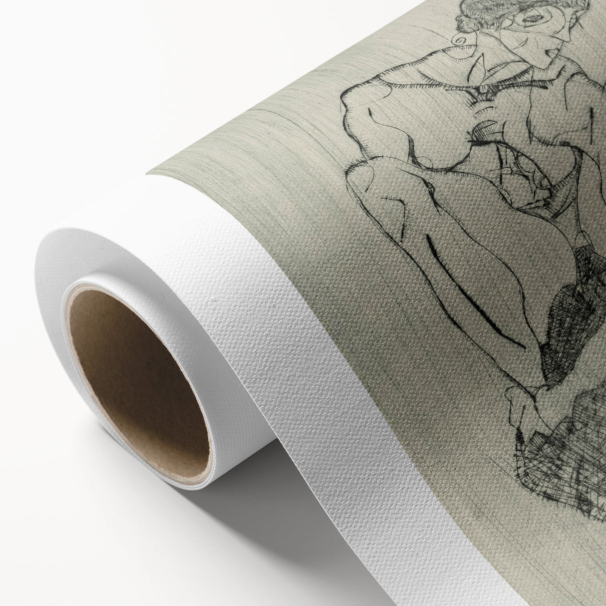 Modern Figurative Sketch - Egon Schiele's Abstract Line Art Print