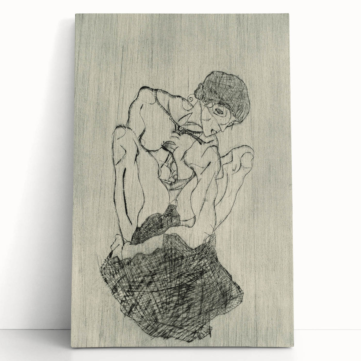 Modern Figurative Sketch - Egon Schiele's Abstract Line Art Print