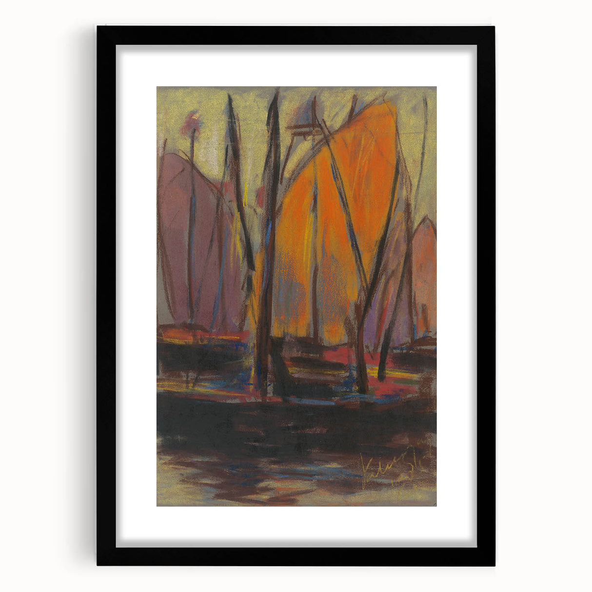 Abstract Harbor Scene - Vibrant Modern Wall Art by Zolo Palugyay
