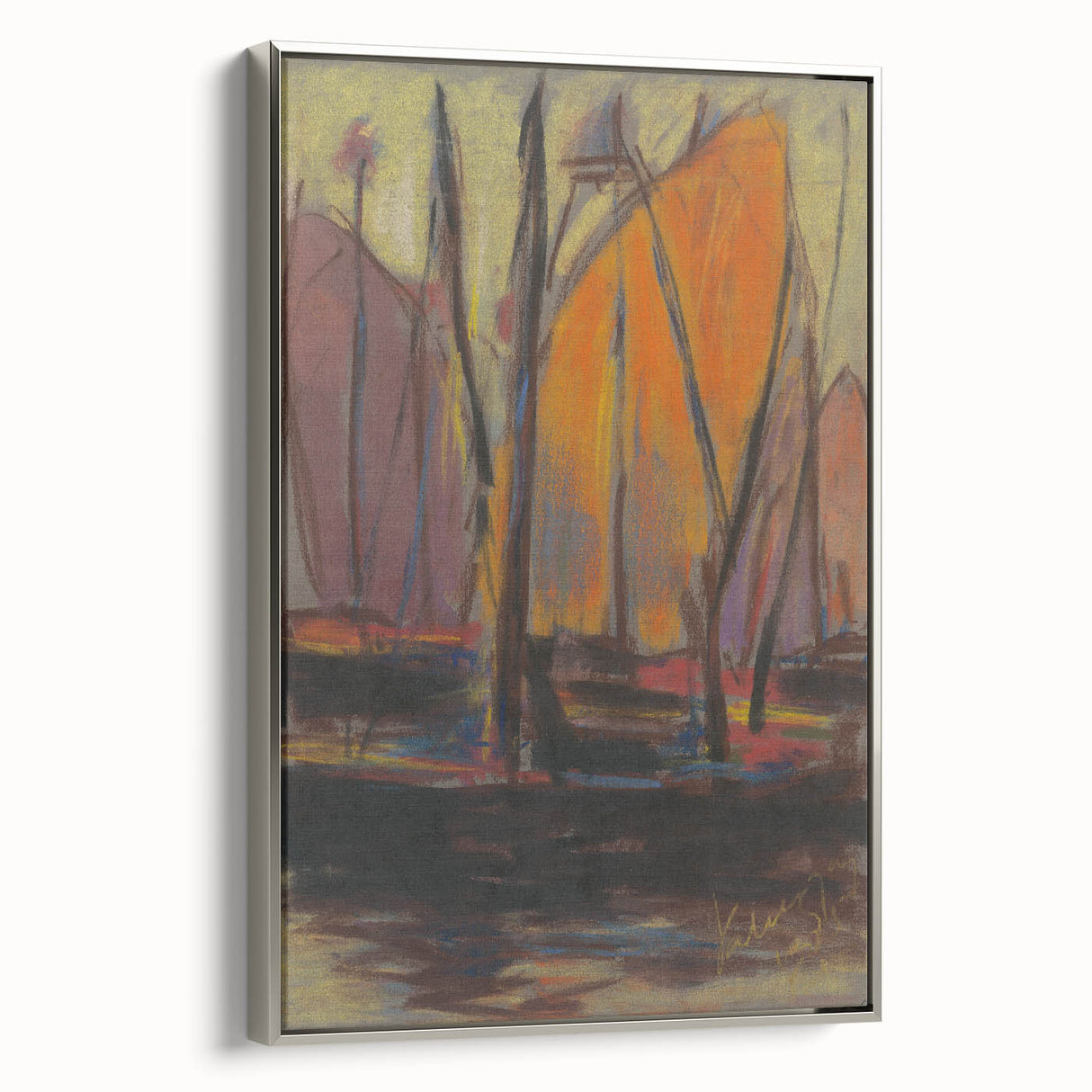 Abstract Harbor Scene - Vibrant Modern Wall Art by Zolo Palugyay