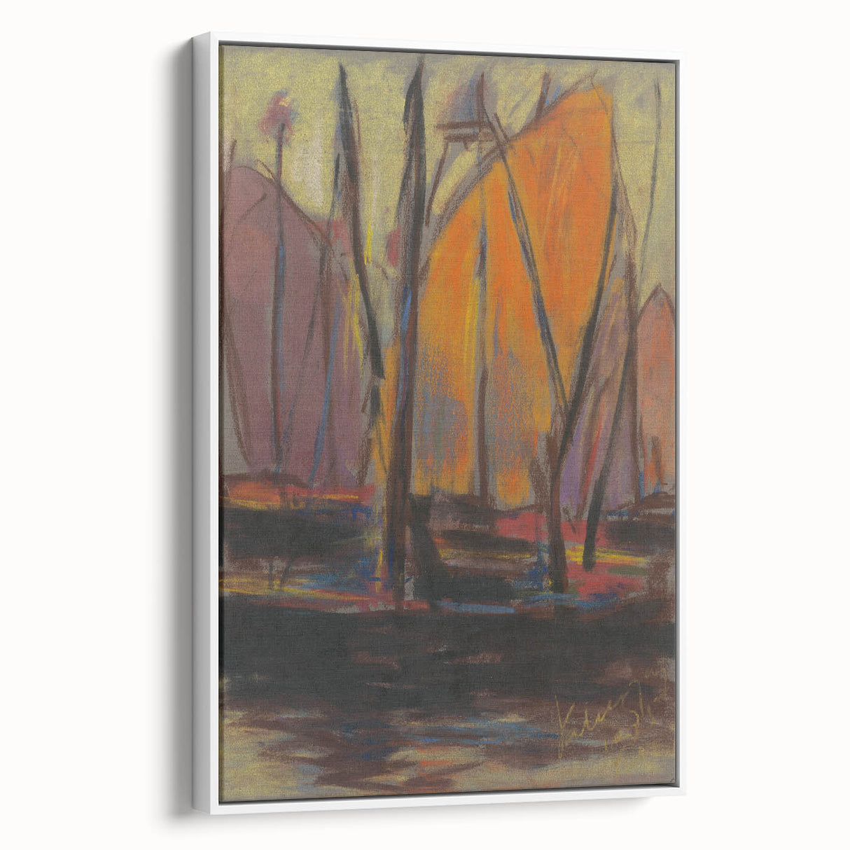 Abstract Harbor Scene - Vibrant Modern Wall Art by Zolo Palugyay