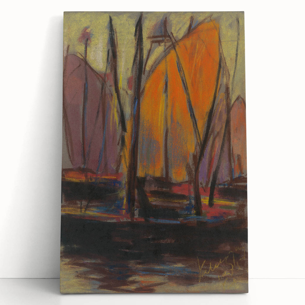 Abstract Harbor Scene - Vibrant Modern Wall Art by Zolo Palugyay