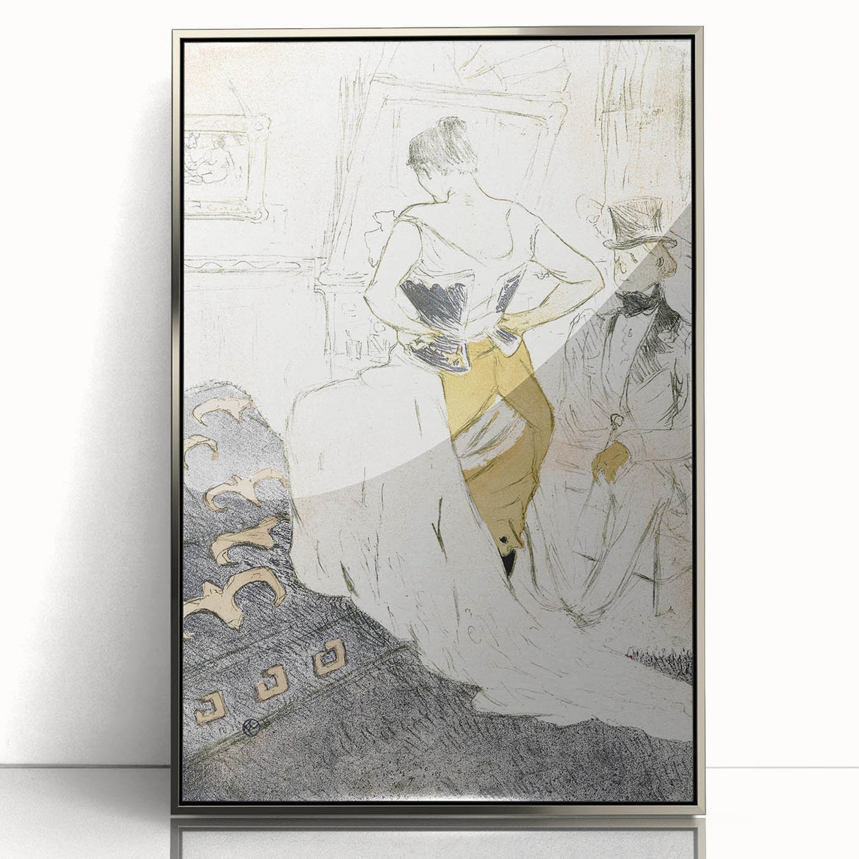 Elegant Sketch Art - Toulouse-Lautrec’s Corset Scene Wall Art