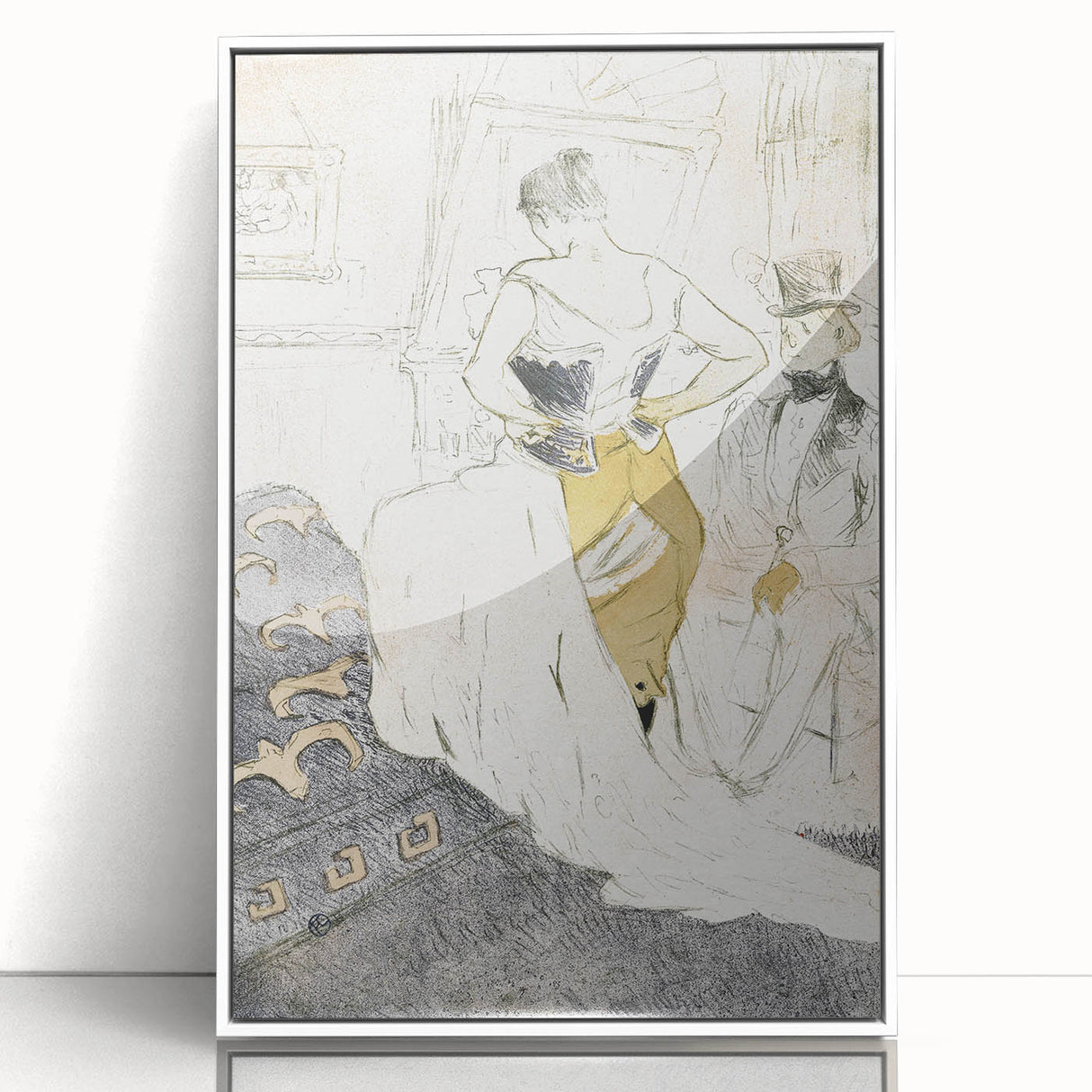 Elegant Sketch Art - Toulouse-Lautrec’s Corset Scene Wall Art