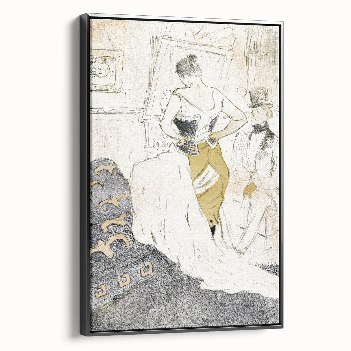 Elegant Sketch Art - Toulouse-Lautrec’s Corset Scene Wall Art