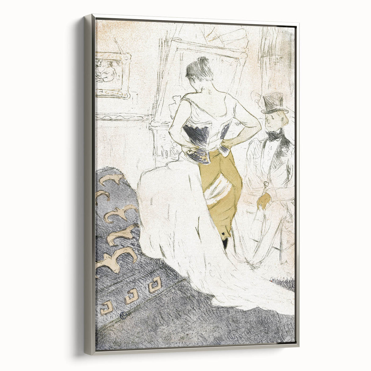Elegant Sketch Art - Toulouse-Lautrec’s Corset Scene Wall Art