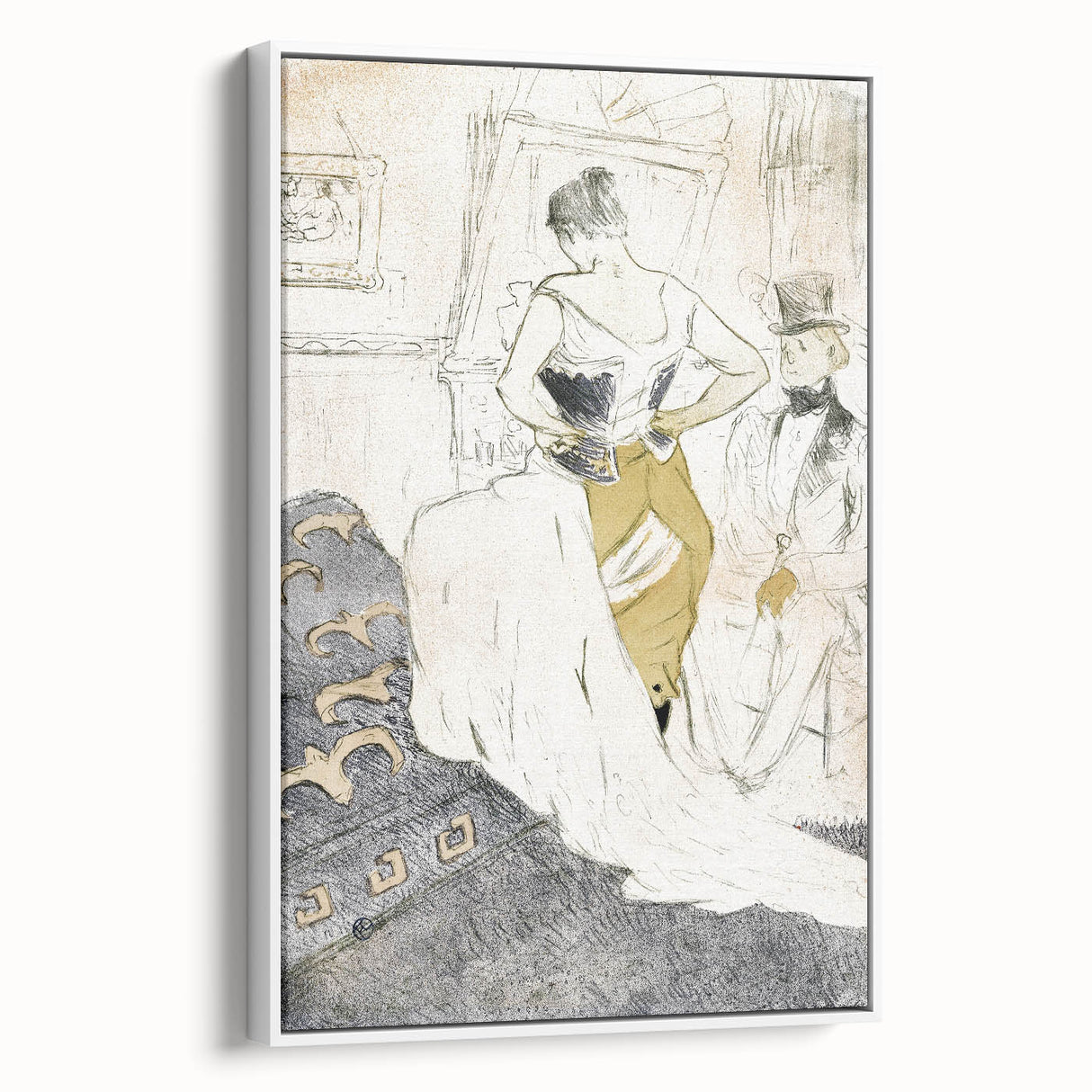 Elegant Sketch Art - Toulouse-Lautrec’s Corset Scene Wall Art